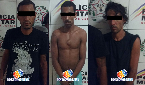 Três homens são presos flagrados com drogas pela P.M.