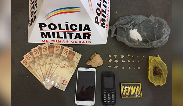 P.M. de Frutal prende 3 pessoas suspeitas de tráfico de drogas