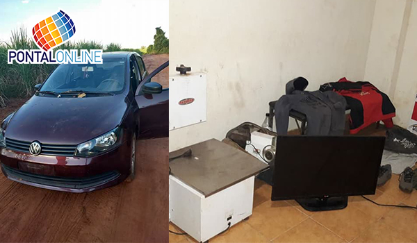 Carro e produtos roubados são recuperados pela Polícia