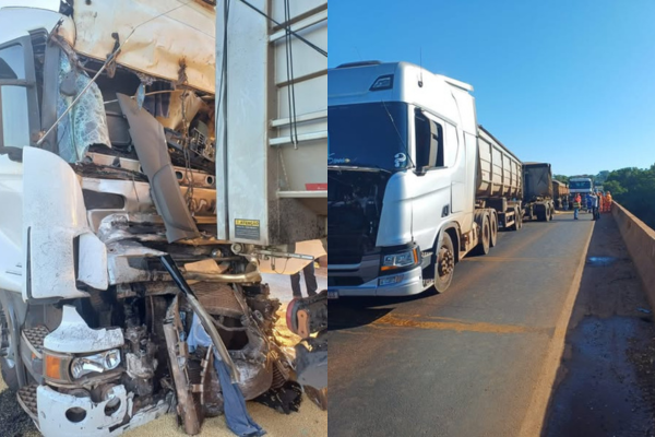 ENGAVETAMENTO NA PONTE ENTRE MG E GO DEIXA UMA VÍTIMA FATAL E CAUSA CONGESTIONAMENTO NA BR-153