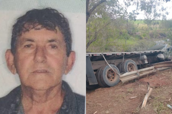 CAMINHONEIRO MORRE EM ACIDENTE NA BR-153 APÓS CAMINHÃO CARREGADO DE CIMENTO TOMBAR EM FRONTEIRA