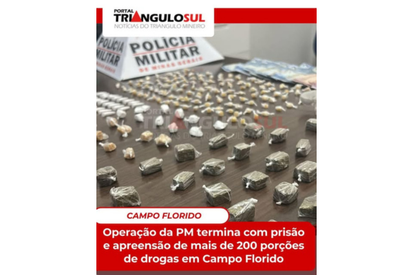 HOMEM DE 44 ANOS É PRESO POR TRÁFICO DE DROGAS NO BAIRRO AZALEIA, EM CAMPO FLORIDO