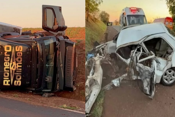 CAMINHÃO DE RIONEGRO & SOLIMÕES SE ENVOLVE EM ACIDENTE NA BR-369; OCUPANTES DO GOL FICAM FERIDOS