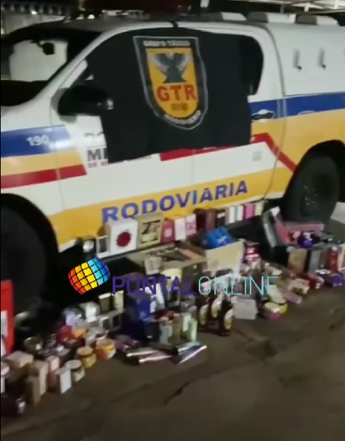 POLÍCIA MILITAR RODOVIÁRIA APREENDE CARGA DE PERFUMES, COSMÉTICOS E CELULARES IMPORTADOS ILEGALMENTE DO PARAGUAI EM FRUTAL