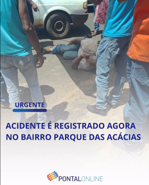 COLISÃO ENTRE CARRO E MOTOCICLETA É REGISTRADA NO PARQUE DAS ACÁCIAS EM FRUTAL; MOTOCICLISTA AGUARDA ATENDIMENTO DO CORPO DE BOMBEIROS MILITAR DE MINAS GERAIS