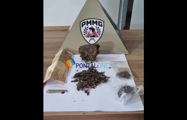 POLÍCIA MILITAR DE MINAS GERAIS PRENDE HOMEM POR TRÁFICO DE DROGAS EM PLANURA; MACONHA E DINHEIRO SÃO APREENDIDOS
