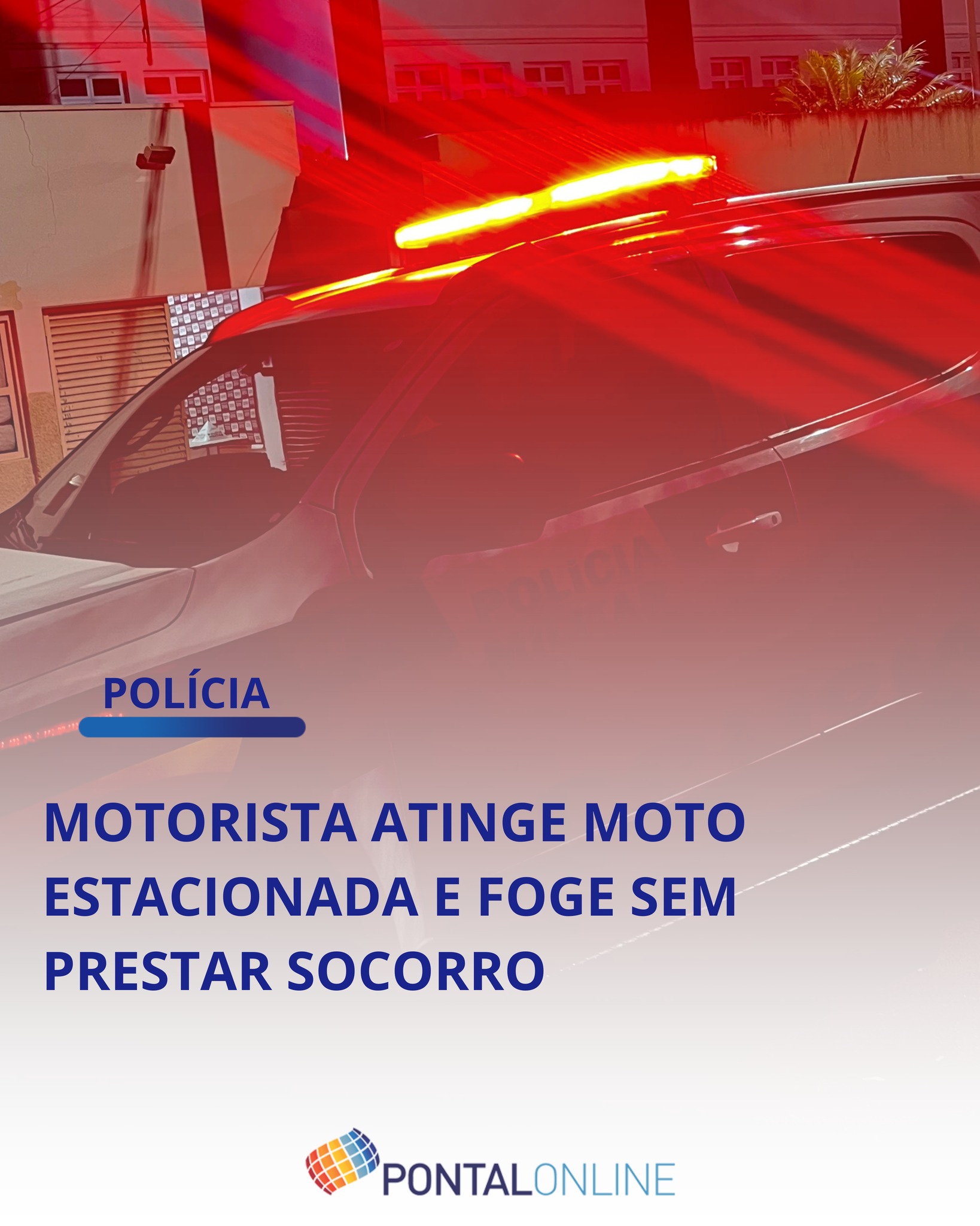 MOTORISTA ATINGE MOTOCICLETA ESTACIONADA E FOGE DO LOCAL EM FRUTAL