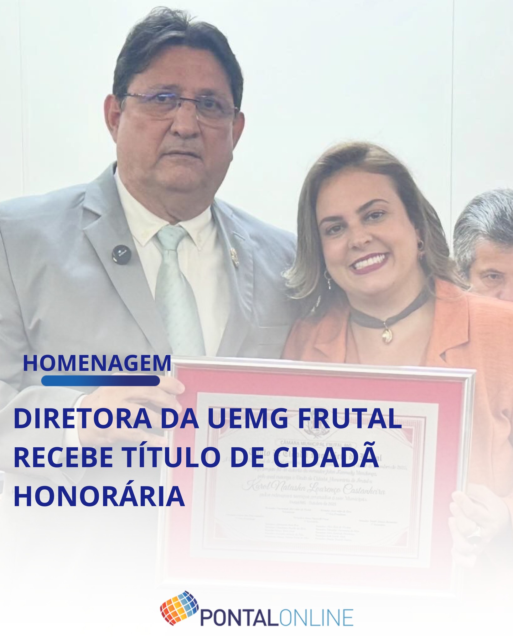 DIRETORA DA UEMG DE FRUTAL RECEBE TÍTULO DE CIDADÃ HONORÁRIA DO MUNICÍPIO
