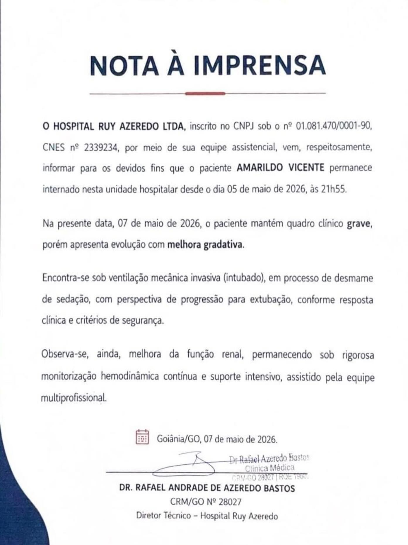 CANTOR RAY APRESENTA MELHORA GRADATIVA, DIZ EQUIPE DA DUPLA