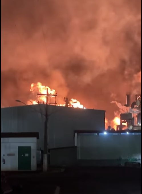 INCÊNDIO MOBILIZA EQUIPES NA USINA CERRADÃO EM FRUTAL