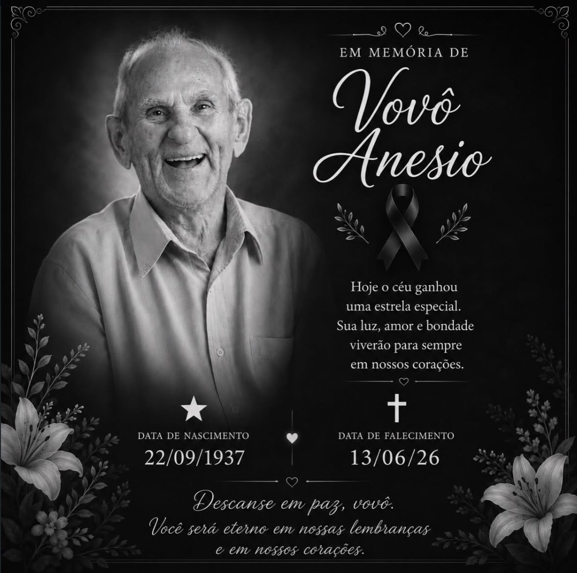 MORRE AOS 88 ANOS O INFLUENCIADOR VOVÔ ANÉSIO
