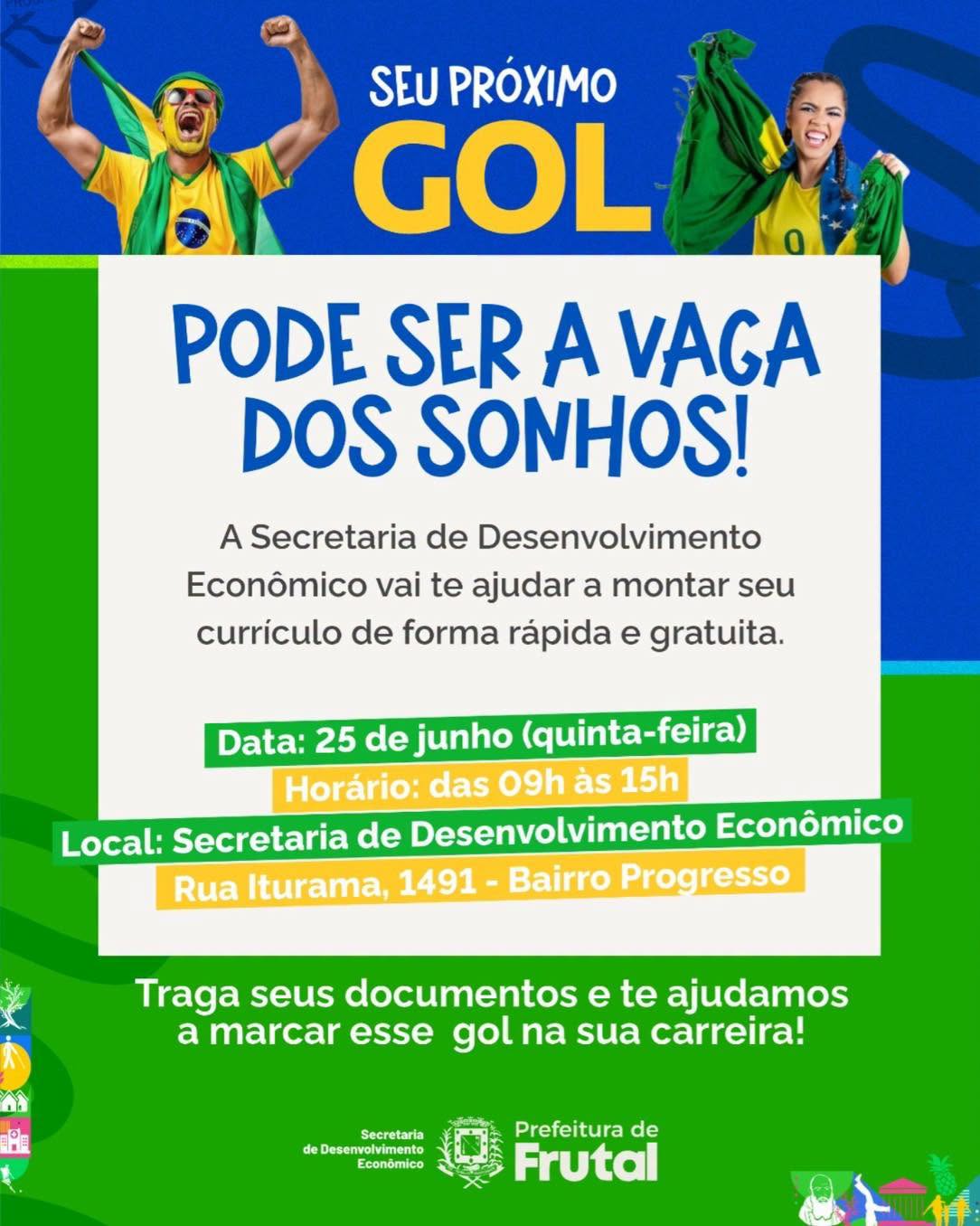 PREFEITURA DE FRUTAL OFERECE AJUDA GRATUITA PARA ELABORAÇÃO DE CURRÍCULOS NESTA QUARTA-FEIRA