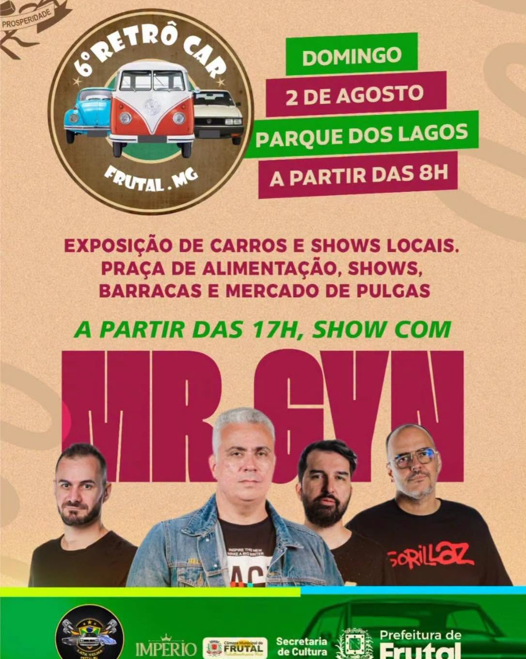 6º RETRÔ CAR FRUTAL ACONTECE EM AGOSTO COM EXPOSIÇÃO DE CARROS ANTIGOS E SHOW DA BANDA MR. GYN