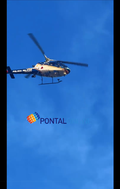 HELICÓPTERO DA POLÍCIA MILITAR SOBREVOA FRUTAL NO FIM DA TARDE DESTA QUARTA-FEIRA