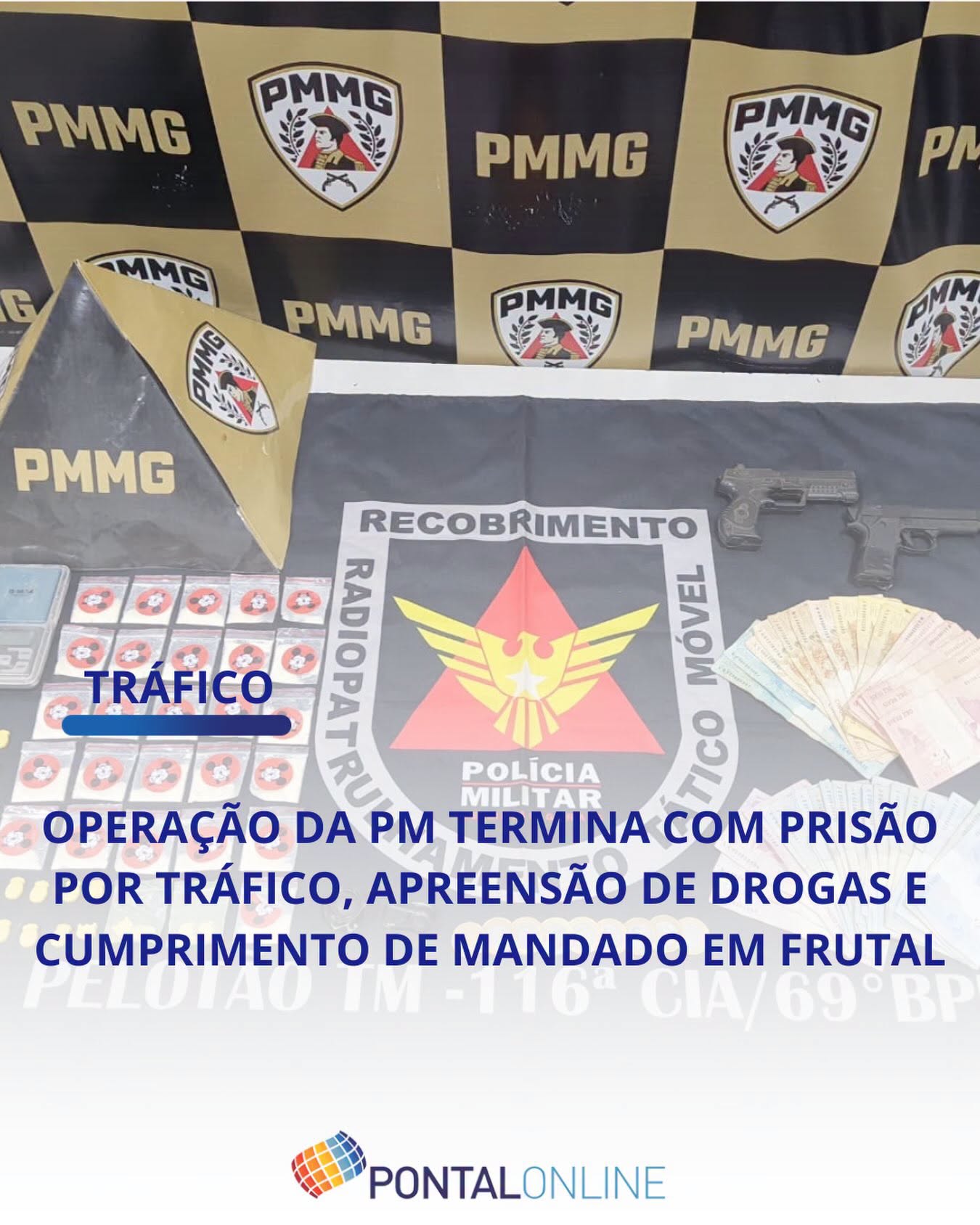 OPERAÇÃO DA PM PRENDE HOMEM POR TRÁFICO E APREENDE DROGAS NO BAIRRO IPÊ AMARELO, EM FRUTAL